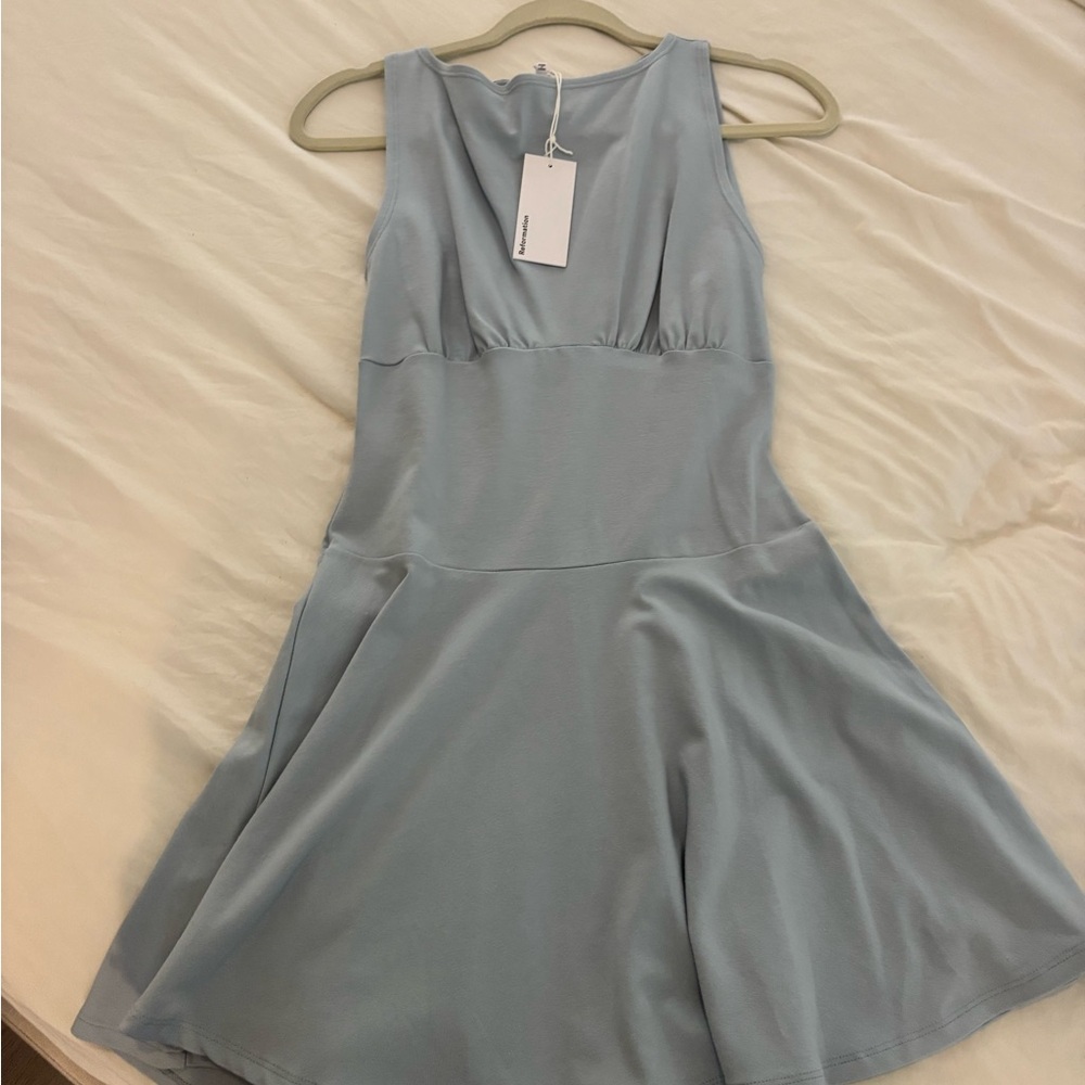 reformation knit blue dress size small
